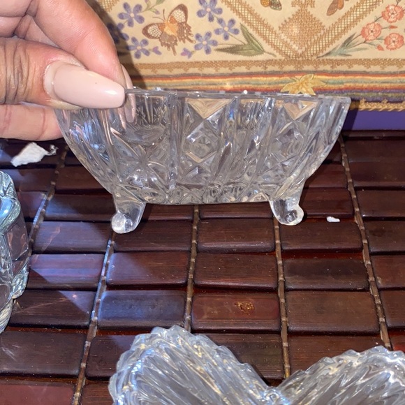Vintage, crystal candy dishes, butterfly jewelry holder, and spoon holder bundle - Picture 5 of 5